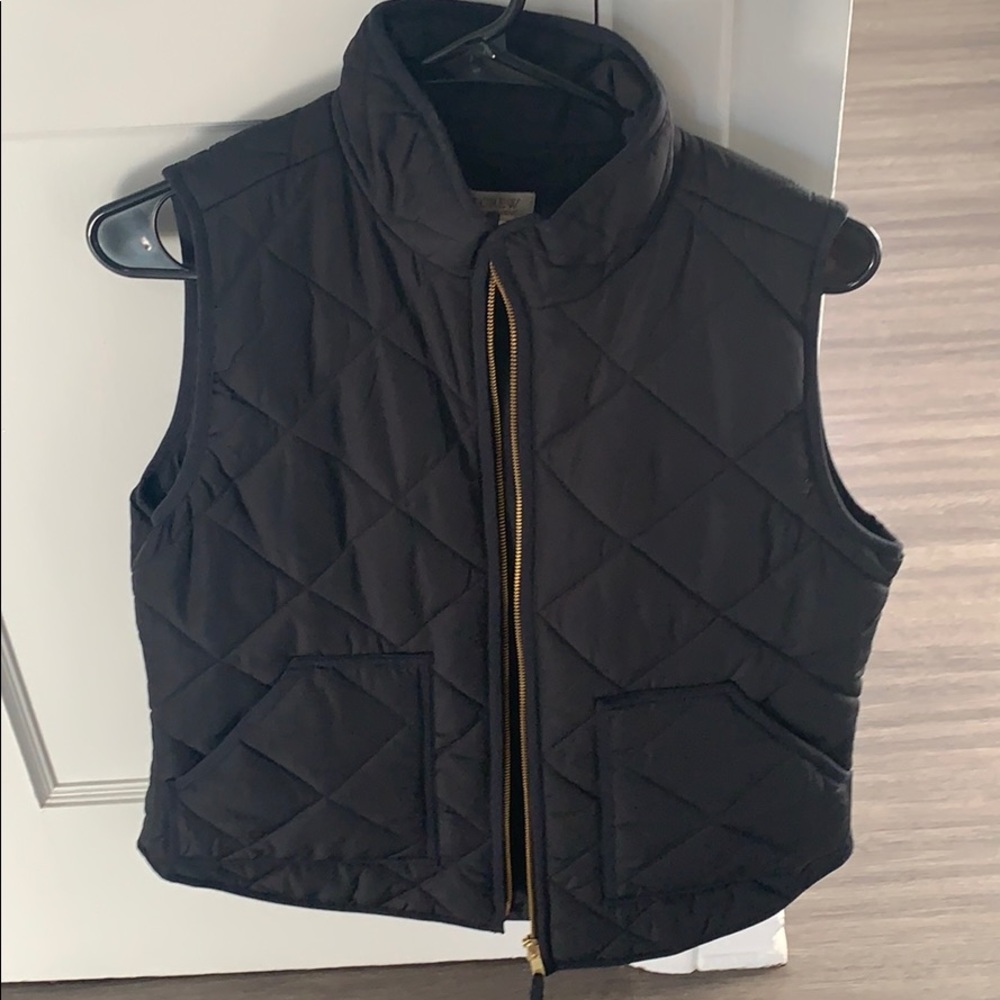 Black j.crew quilted puffer vest